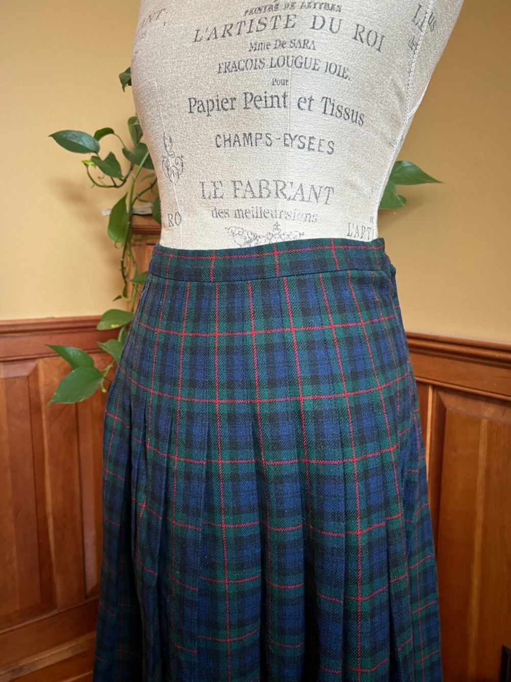 Pendleton Wool Blue Green Authentic Argyle Tartan Plaid Maxi Skirt Women’s 8